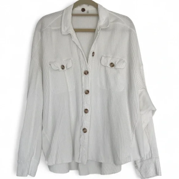 Free People FP One Scout Oversized Waffle Knit Jacket